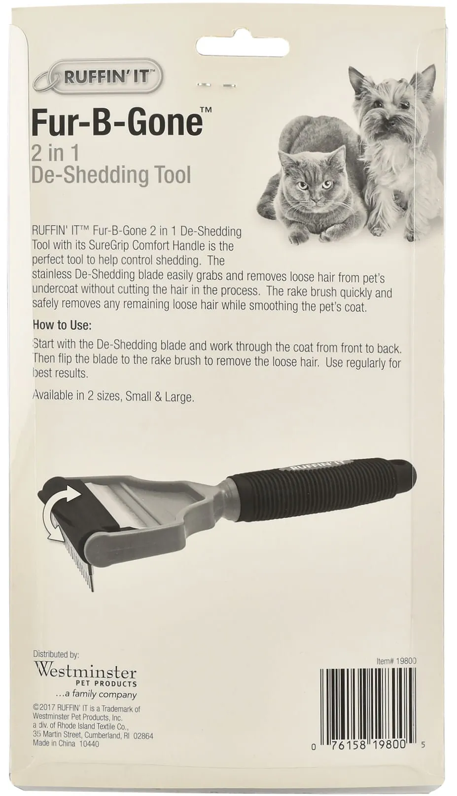 Fur-B-Gone 2-in-1 De-Shedding Tool